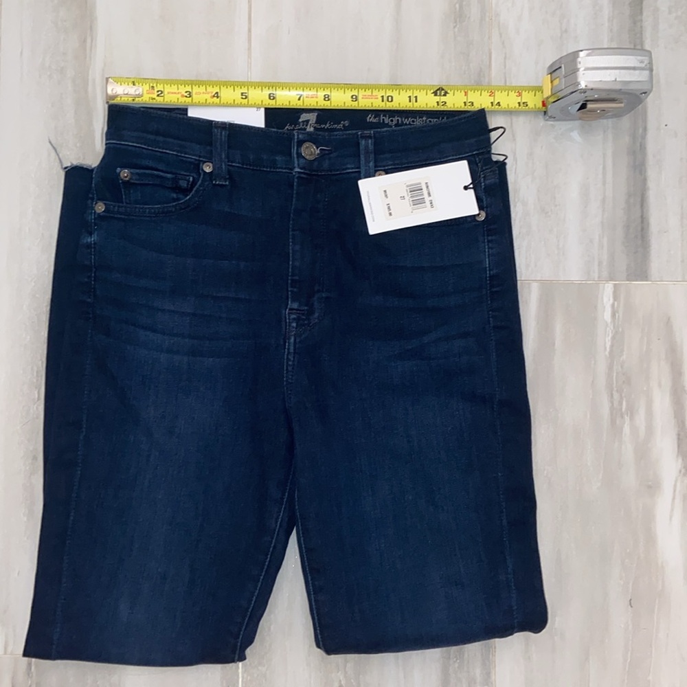 7 For All Mankind High Waist Ankle, Raw Hem, Super Skinny, 27x27, NWT, $165 MSRP - Picture 4 of 15